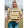 T shirt Tee Femme Décontractée Fin de semaine Peinture Rayé Manches Courtes Imprimer Col Rond basique Jaune Hauts Standard S miniinthebox