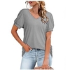 T shirt Tee Femme Décontractée Fin de semaine Plein Manches Courtes Col en V basique Blanche Noir Gris Hauts Standard S miniinthebox