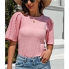T shirt Tee Femme Décontractée Fin de semaine Plein Manches Courtes Col Rond basique Rose Claire Hauts Standard S miniinthebox