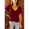 T shirt Tee Femme Décontractée Fin de semaine Plein Manches Courtes Poche Col en U basique Vert Blanche Noir Hauts Standard S miniinthebox