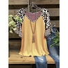 T shirt Tee Femme Intérieur Décontractée du"idien Léopard Manches Courtes Imprimer Col en V Rétro Vintage Jaune Marron clair Kaki Hauts Standard S miniinthebox