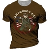 T shirt Tee Homme 3D effet Graphic Soldier Lettre Grande Taille Col Ras du Cou Imprimer Manches Longues du"idien Des sports Extérieur Standard Polyester basique Classique Designer miniinthebox