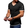 T shirt Tee Homme Couleur unie Col en V Manches Courtes Plein Air Décontractée du"idien Standard Mélange de Coton basique Mode Classique miniinthebox