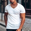 T shirt Tee Homme Couleur unie Col en V Manches Courtes Plein Air Décontractée du"idien Standard Mélange de Coton basique Mode Classique miniinthebox