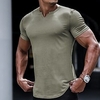 T shirt Tee Homme Couleur unie Col en V Manches Courtes Plein Air Décontractée du"idien Standard Mélange de Coton basique Mode Classique miniinthebox
