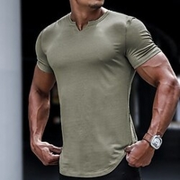 T shirt Tee Homme Couleur unie Col en V Manches Courtes Plein Air Décontractée du"idien Standard Mélange de Coton basique Mode Classique miniinthebox