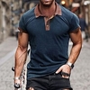 T shirt Tee Homme Couleur unie Col rabattu Bouton bas Manches Courtes Plein Air Décontractée du"idien Standard Mélange de Coton basique Mode Classique miniinthebox