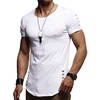 T shirt Tee Homme Couleur unie Col Ras du Cou Manches Courtes Décontractée du"idien Vacances Standard Mélange de Coton Léger Mode Confortable miniinthebox