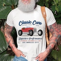 T shirt Tee Homme Estampage à chaud Graphic Automatique Col Ras du Cou Imprimer Manches Courtes Décontractée du"idien Extérieur Standard Mélange de Coton Mode Rétro Vintage Designer miniinthebox