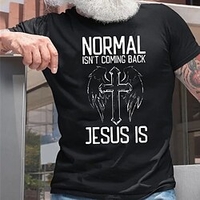 T shirt Tee Homme Estampage à chaud Graphic Croix Lettre Col Ras du Cou Imprimer Manches Courtes Plein Air Décontractée du"idien Standard Mélange de Coton basique Mode Classique miniinthebox