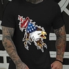 T shirt Tee Homme Estampage à chaud Graphic Drapeau National Col Ras du Cou Imprimer Manches Courtes Décontractée du"idien Extérieur Standard Mélange de Coton Mode Rétro Vintage Designer miniinthebox