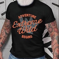 T shirt Tee Homme Estampage à chaud Graphic Lettre Col Ras du Cou Imprimer Manches Courtes Décontractée du"idien Extérieur Standard Mélange de Coton Mode Rétro Vintage Designer miniinthebox