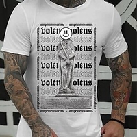 T shirt Tee Homme Estampage à chaud Graphic Lettre Col Ras du Cou Imprimer Manches Courtes Décontractée du"idien Extérieur Standard Mélange de Coton Mode Rétro Vintage Designer miniinthebox