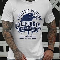 T shirt Tee Homme Estampage à chaud Graphic Lettre Col Ras du Cou Imprimer Manches Courtes Décontractée du"idien Extérieur Standard Mélange de Coton Mode Rétro Vintage Designer miniinthebox
