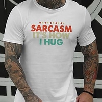 T shirt Tee Homme Estampage à chaud Graphic Lettre Col Ras du Cou Imprimer Manches Courtes Décontractée du"idien Extérieur Standard Mélange de Coton Mode Rétro Vintage Designer miniinthebox