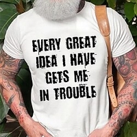 T shirt Tee Homme Estampage à chaud Graphic Lettre Col Ras du Cou Imprimer Manches Courtes Plein Air Décontractée du"idien Standard Mélange de Coton basique Mode Classique miniinthebox