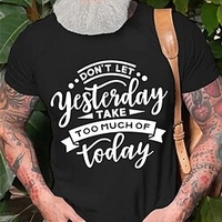 T shirt Tee Homme Estampage à chaud Graphic Lettre Col Ras du Cou Imprimer Manches Courtes Plein Air Décontractée du"idien Standard Mélange de Coton basique Mode Classique miniinthebox