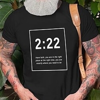T shirt Tee Homme Estampage à chaud Graphic Lettre Col Ras du Cou Imprimer Manches Courtes Plein Air Décontractée du"idien Standard Mélange de Coton basique Mode Classique miniinthebox