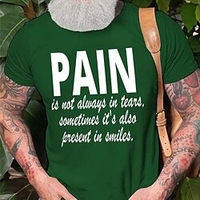 T shirt Tee Homme Estampage à chaud Graphic Lettre Col Ras du Cou Imprimer Manches Courtes Plein Air Décontractée du"idien Standard Mélange de Coton basique Mode Classique miniinthebox