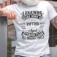 T shirt Tee Homme Estampage à chaud Graphic Lettre Col Ras du Cou Imprimer Manches Courtes Plein Air Décontractée du"idien Standard Mélange de Coton basique Mode Classique miniinthebox