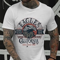 T shirt Tee Homme Estampage à chaud Graphic Oiseau Col Ras du Cou Imprimer Manches Courtes Décontractée du"idien Extérieur Standard Mélange de Coton Mode Rétro Vintage Designer miniinthebox