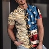 T shirt Tee Homme Unisexe 3D effet Bloc de couleur Imprimés Photos Drapeau National Col Ras du Cou Imprimer Manches Courtes Plein Air du"idien Vacances Standard Polyester Décontractée Designer miniinthebox