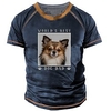 T shirt Tee Homme Unisexe 3D effet Chien Graphic Col Ras du Cou Imprimer Manches Courtes Plein Air du"idien Vacances Standard Polyester Design Décontractée Grand et grand / Eté miniinthebox