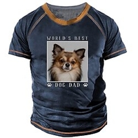 T shirt Tee Homme Unisexe 3D effet Chien Graphic Col Ras du Cou Imprimer Manches Courtes Plein Air du"idien Vacances Standard Polyester Design Décontractée Grand et grand / Eté miniinthebox