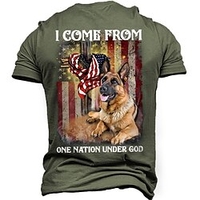 T shirt Tee Homme Unisexe 3D effet Chien Imprimés Photos Drapeau National Col Ras du Cou Imprimer Manches Courtes Plein Air du"idien Vacances Standard Polyester Design Décontractée Rétro Vintage miniinthebox