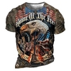 T shirt Tee Homme Unisexe 3D effet Graphic Aigle Col Ras du Cou Imprimer Manches Courtes Plein Air du"idien Vacances Standard Polyester Design Décontractée Rétro Vintage / Eté miniinthebox