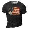T shirt Tee Homme Unisexe 3D effet Graphic Drapeau américain Col Ras du Cou Imprimer Manches Courtes Plein Air du"idien Vacances Standard Polyester Design Décontractée Rétro Vintage / Eté miniinthebox