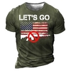 T shirt Tee Homme Unisexe 3D effet Graphic Drapeau américain Lettre Col Ras du Cou Imprimer Manches Courtes Plein Air du"idien Vacances Standard Polyester Design Décontractée Rétro Vintage / Eté miniinthebox
