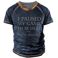 T shirt Tee Homme Unisexe 3D effet Graphic Lettre Col Ras du Cou Imprimer Manches Courtes Plein Air du"idien Vacances Standard Polyester Design Décontractée Grand et grand / Eté miniinthebox