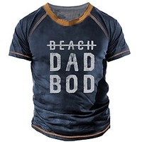T shirt Tee Homme Unisexe 3D effet Graphic Lettre Col Ras du Cou Imprimer Manches Courtes Plein Air du"idien Vacances Standard Polyester Design Décontractée Grand et grand / Eté miniinthebox