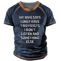 T shirt Tee Homme Unisexe 3D effet Graphic Lettre Col Ras du Cou Imprimer Manches Courtes Plein Air du"idien Vacances Standard Polyester Design Décontractée Grand et grand / Eté miniinthebox