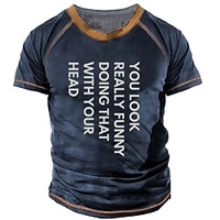 T shirt Tee Homme Unisexe 3D effet Graphic Lettre Col Ras du Cou Imprimer Manches Courtes Plein Air du"idien Vacances Standard Polyester Design Décontractée Grand et grand / Eté miniinthebox