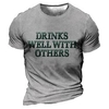 T shirt Tee Homme Unisexe 3D effet Graphic Lettre Col Ras du Cou Imprimer Manches Courtes Plein Air du"idien Vacances Standard Polyester Design Décontractée Grand et grand / Eté miniinthebox