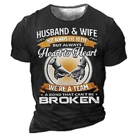 T shirt Tee Homme Unisexe 3D effet Graphic mains Lettre Col Ras du Cou Imprimer Manches Courtes Plein Air du"idien Vacances Standard Polyester Design Décontractée Rétro Vintage / Eté miniinthebox