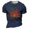 T shirt Tee Homme Unisexe 3D effet Graphic Paysage Col Ras du Cou Imprimer Manches Courtes Plein Air du"idien Vacances Standard Polyester Design Décontractée Grand et grand / Eté miniinthebox