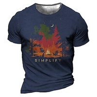 T shirt Tee Homme Unisexe 3D effet Graphic Paysage Col Ras du Cou Imprimer Manches Courtes Plein Air du"idien Vacances Standard Polyester Design Décontractée Grand et grand / Eté miniinthebox