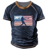 T shirt Tee Homme Unisexe 3D effet Graphic Shadow Drapeau américain Col Ras du Cou Imprimer Manches Courtes Plein Air du"idien Vacances Standard Polyester Design Décontractée Grand et grand / Eté miniinthebox