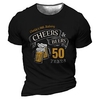 T shirt Tee Homme Unisexe 3D effet Graphic Verre de vin Lettre Col Ras du Cou Imprimer Manches Courtes Plein Air du"idien Vacances Standard Polyester Design Décontractée Grand et grand / Eté miniinthebox