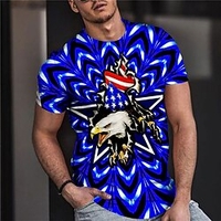 T shirt Tee Homme Unisexe 3D effet Imprimés Photos Aigle Col Ras du Cou Imprimer Manches Courtes Plein Air du"idien Vacances Standard Polyester Décontractée Designer Grand et grand miniinthebox
