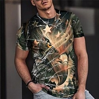 T shirt Tee Homme Unisexe 3D effet Imprimés Photos Aigle Col Ras du Cou Imprimer Manches Courtes Plein Air du"idien Vacances Standard Polyester Décontractée Designer Grand et grand miniinthebox