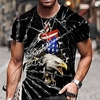 T shirt Tee Homme Unisexe 3D effet Imprimés Photos Aigle Col Ras du Cou Imprimer Manches Courtes Plein Air du"idien Vacances Standard Polyester Décontractée Designer Grand et grand miniinthebox