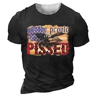 T shirt Tee Homme Unisexe 3D effet Imprimés Photos Aigle Col Ras du Cou Imprimer Manches Courtes Plein Air du"idien Vacances Standard Polyester Décontractée Designer Grand et grand miniinthebox