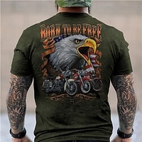 T shirt Tee Homme Unisexe 3D effet Imprimés Photos Aigle Col Ras du Cou Imprimer Manches Courtes Plein Air du"idien Vacances Standard Polyester Décontractée Designer Grand et grand miniinthebox