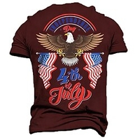 T shirt Tee Homme Unisexe 3D effet Imprimés Photos Aigle Col Ras du Cou Imprimer Manches Courtes Plein Air du"idien Vacances Standard Polyester Décontractée Rétro Vintage Designer miniinthebox