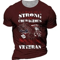T shirt Tee Homme Unisexe 3D effet Imprimés Photos Aigle Lettre Col Ras du Cou Imprimer Manches Courtes Plein Air du"idien Vacances Standard Polyester Décontractée Rétro Vintage Designer miniinthebox