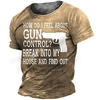 T shirt Tee Homme Unisexe 3D effet Imprimés Photos Arme Lettre Col Ras du Cou Imprimer Manches Courtes Plein Air du"idien Vacances Standard Polyester Design Décontractée Rétro Vintage / Eté miniinthebox